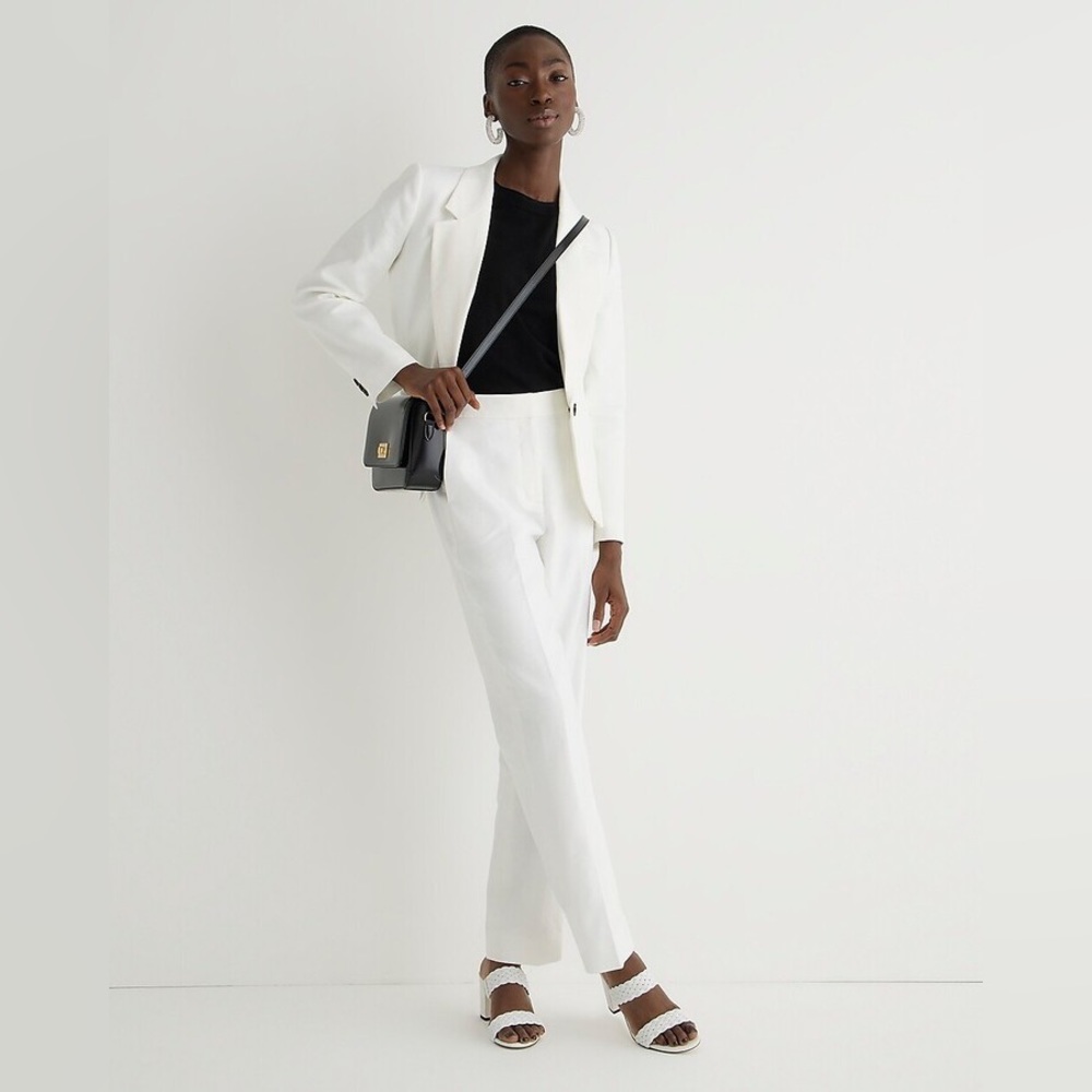 J. Crew Kate straight-leg pant in stretch linen blend sz 12